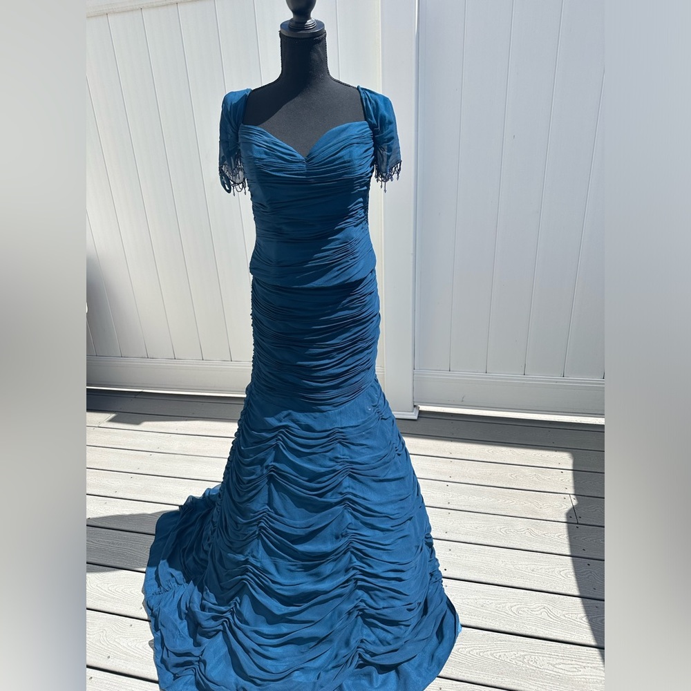 C.M. Couture Navy Blue Dress